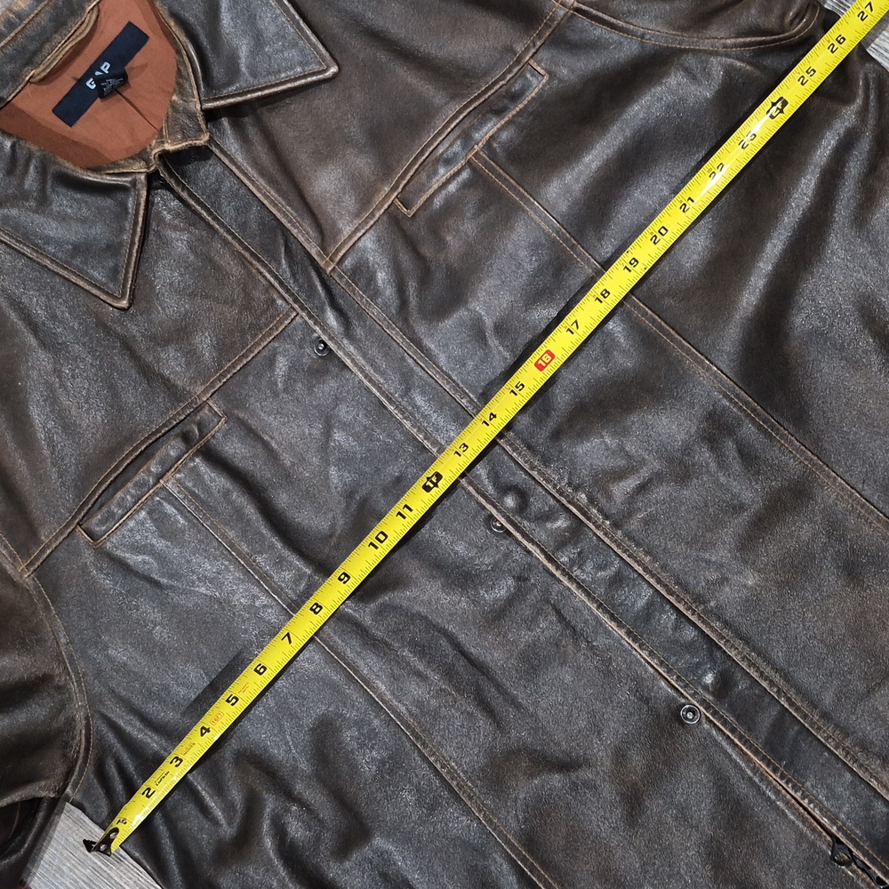 XXL Men's Dark Brown Leather Bomber Jacket - Picture 13 of 16